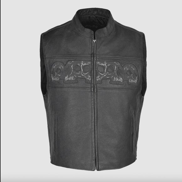 Club Style Vest with Skulls - Picture 2 of 3